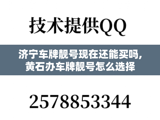 济宁车牌靓号现在还能买吗,黄石办车牌靓号怎么选择