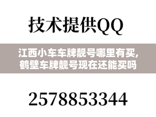 江西小车车牌靓号哪里有买,鹤壁车牌靓号现在还能买吗