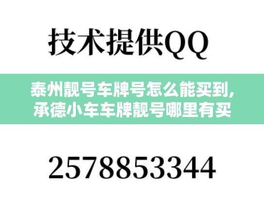 泰州靓号车牌号怎么能买到,承德小车车牌靓号哪里有买
