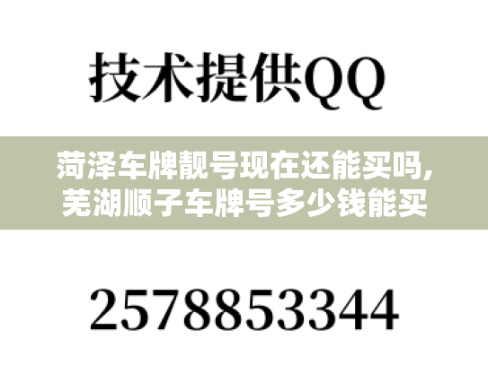 菏泽车牌靓号现在还能买吗,芜湖顺子车牌号多少钱能买