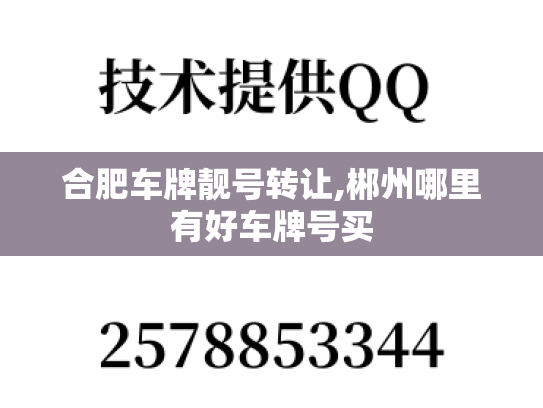合肥车牌靓号转让,郴州哪里有好车牌号买