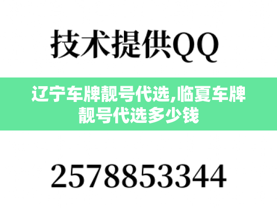 辽宁车牌靓号代选,临夏车牌靓号代选多少钱