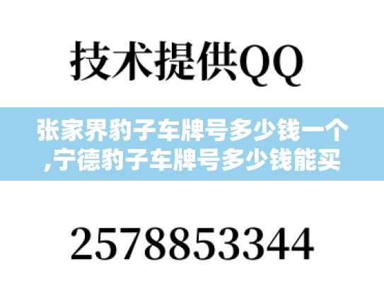 张家界豹子车牌号多少钱一个,宁德豹子车牌号多少钱能买