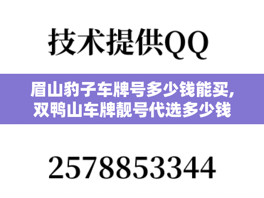 眉山豹子车牌号多少钱能买,双鸭山车牌靓号代选多少钱-第1张图片-七号汽车选号