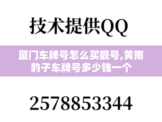 厦门车牌号怎么买靓号,黄南豹子车牌号多少钱一个
