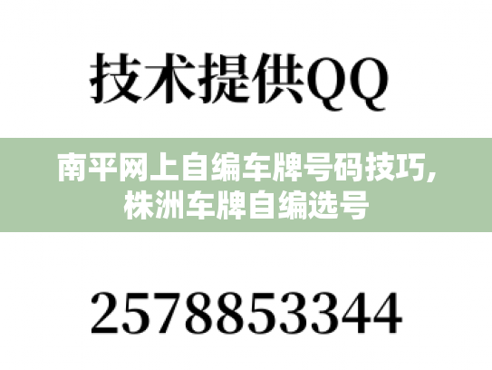 南平网上自编车牌号码技巧,株洲车牌自编选号