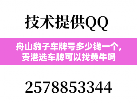 舟山豹子车牌号多少钱一个,贵港选车牌可以找黄牛吗