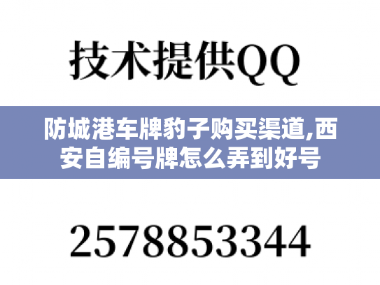 防城港车牌豹子购买渠道,西安自编号牌怎么弄到好号