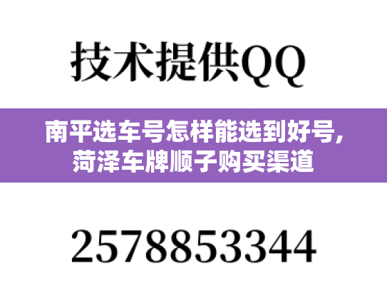 南平选车号怎样能选到好号,菏泽车牌顺子购买渠道