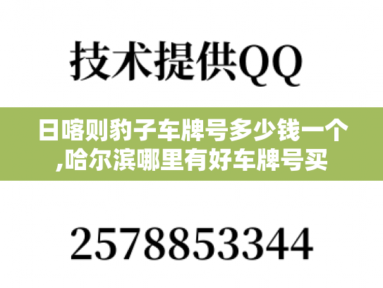 日喀则豹子车牌号多少钱一个,哈尔滨哪里有好车牌号买