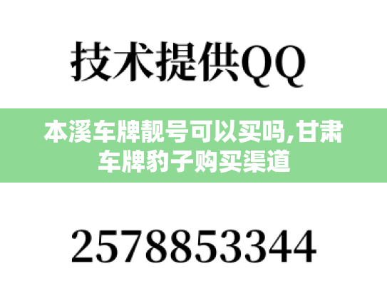 本溪车牌靓号可以买吗,甘肃车牌豹子购买渠道