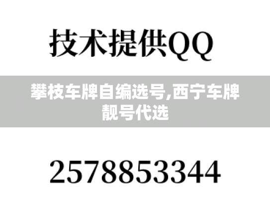 攀枝车牌自编选号,西宁车牌靓号代选