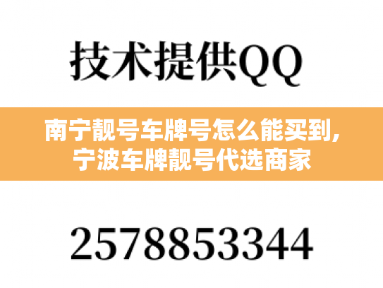 南宁靓号车牌号怎么能买到,宁波车牌靓号代选商家