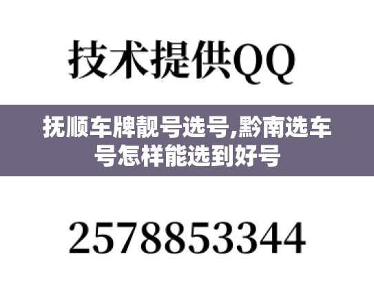 抚顺车牌靓号选号,黔南选车号怎样能选到好号