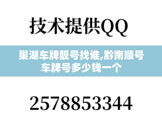 巢湖车牌靓号找谁,黔南顺号车牌号多少钱一个