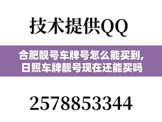 合肥靓号车牌号怎么能买到,日照车牌靓号现在还能买吗