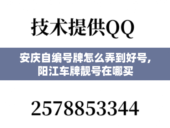 安庆自编号牌怎么弄到好号,阳江车牌靓号在哪买