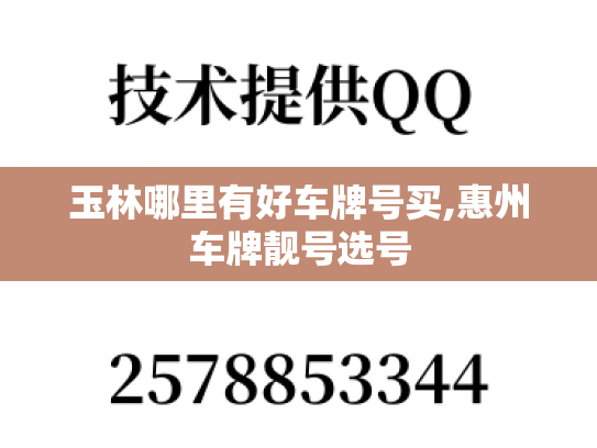玉林哪里有好车牌号买,惠州车牌靓号选号