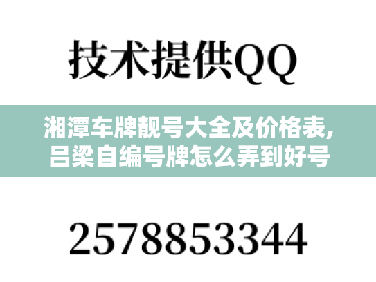 湘潭车牌靓号大全及价格表,吕梁自编号牌怎么弄到好号