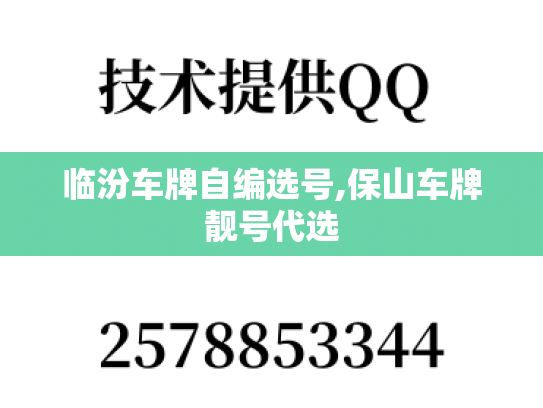 临汾车牌自编选号,保山车牌靓号代选