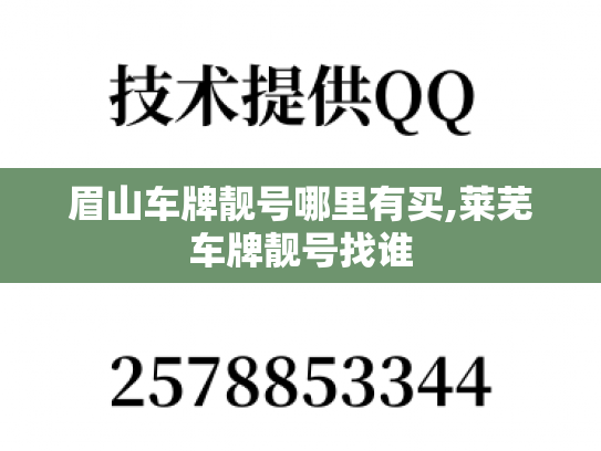 眉山车牌靓号哪里有买,莱芜车牌靓号找谁