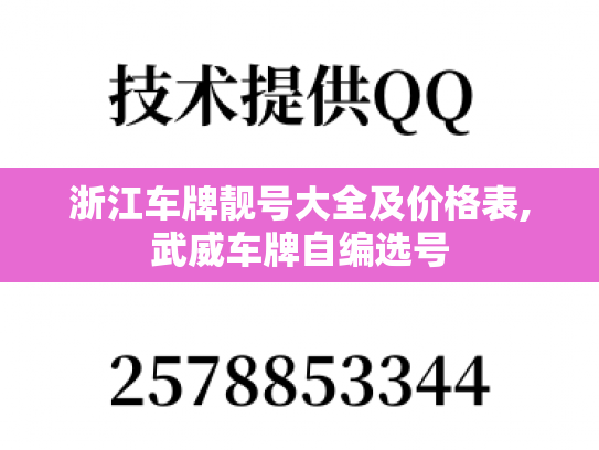 浙江车牌靓号大全及价格表,武威车牌自编选号