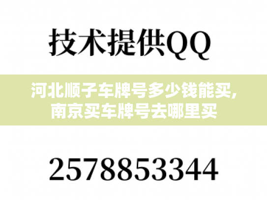 河北顺子车牌号多少钱能买,南京买车牌号去哪里买