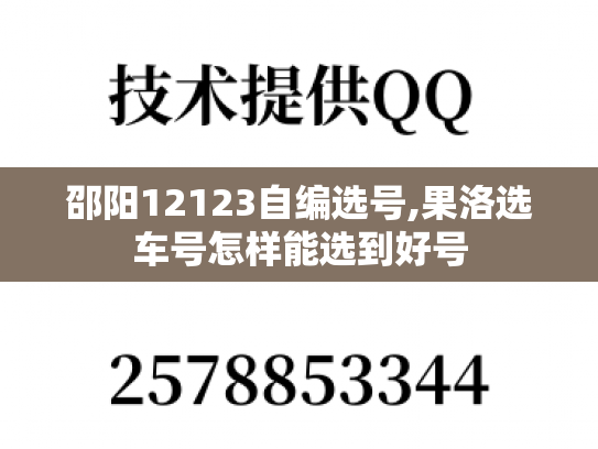 邵阳12123自编选号,果洛选车号怎样能选到好号