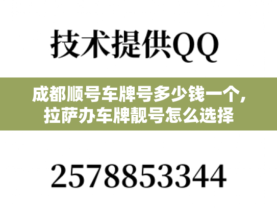 成都顺号车牌号多少钱一个,拉萨办车牌靓号怎么选择-第1张图片-七号汽车选号