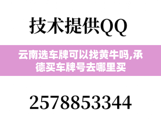 云南选车牌可以找黄牛吗,承德买车牌号去哪里买