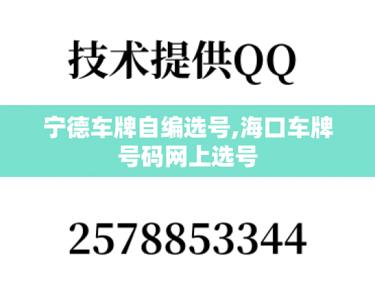 宁德车牌自编选号,海口车牌号码网上选号
