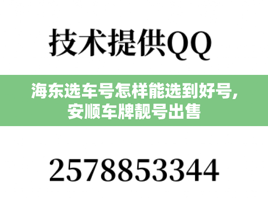 海东选车号怎样能选到好号,安顺车牌靓号出售
