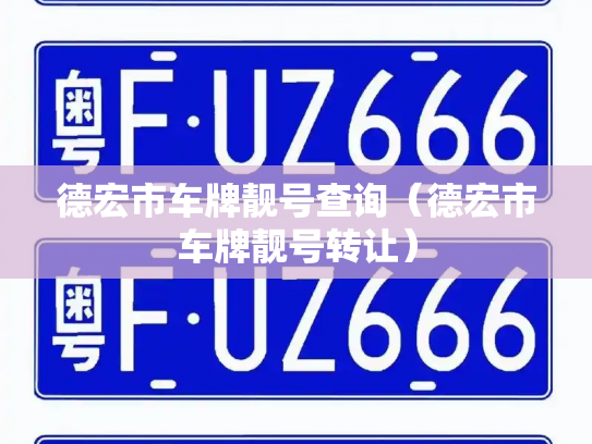 德宏市车牌靓号查询（德宏市车牌靓号转让）-第2张图片-七号汽车选号