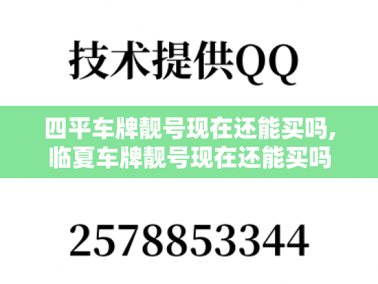 四平车牌靓号现在还能买吗,临夏车牌靓号现在还能买吗