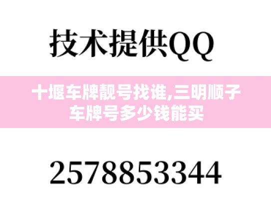 十堰车牌靓号找谁,三明顺子车牌号多少钱能买