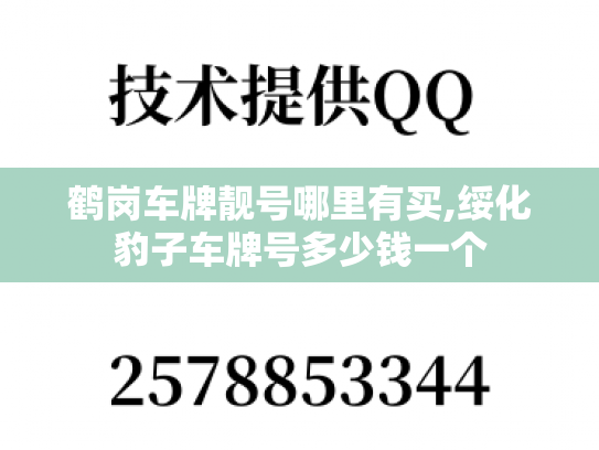 鹤岗车牌靓号哪里有买,绥化豹子车牌号多少钱一个