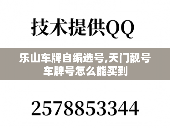 乐山车牌自编选号,天门靓号车牌号怎么能买到