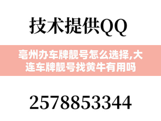 亳州办车牌靓号怎么选择,大连车牌靓号找黄牛有用吗