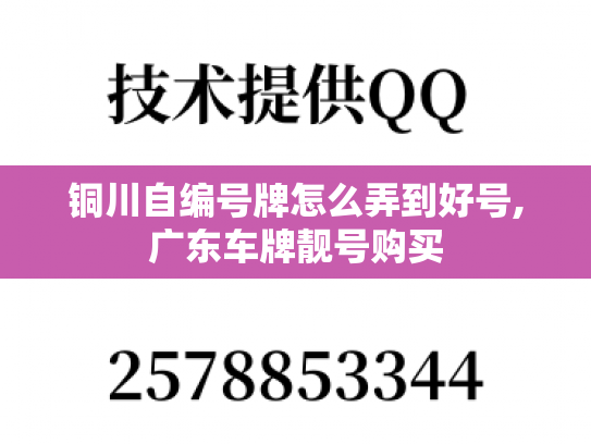 铜川自编号牌怎么弄到好号,广东车牌靓号购买