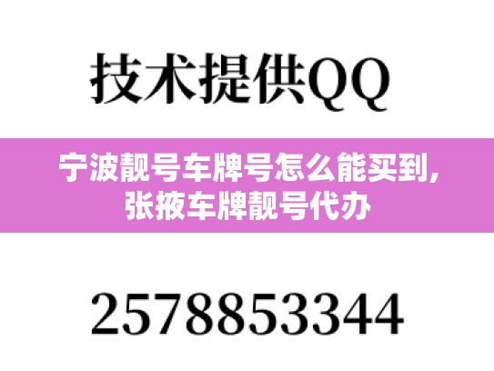 宁波靓号车牌号怎么能买到,张掖车牌靓号代办