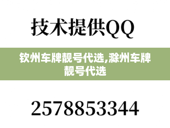 钦州车牌靓号代选,滁州车牌靓号代选