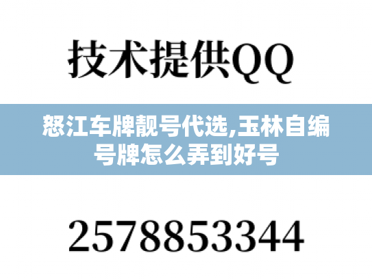 怒江车牌靓号代选,玉林自编号牌怎么弄到好号