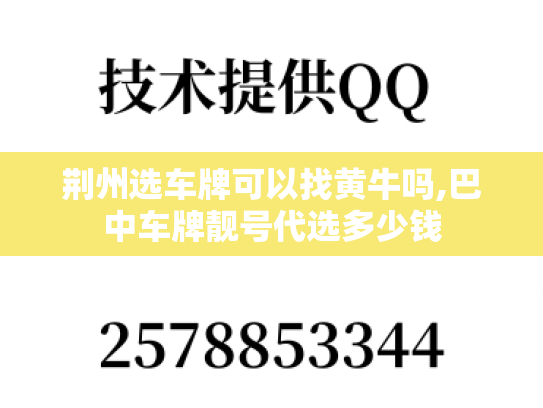 荆州选车牌可以找黄牛吗,巴中车牌靓号代选多少钱