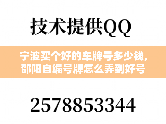 宁波买个好的车牌号多少钱,邵阳自编号牌怎么弄到好号
