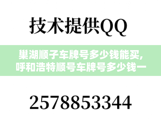 巢湖顺子车牌号多少钱能买,呼和浩特顺号车牌号多少钱一个