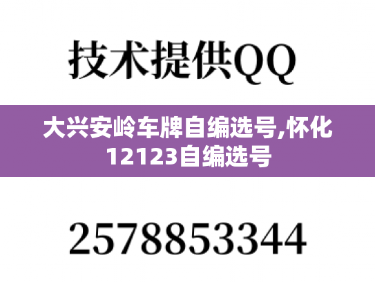 大兴安岭车牌自编选号,怀化12123自编选号