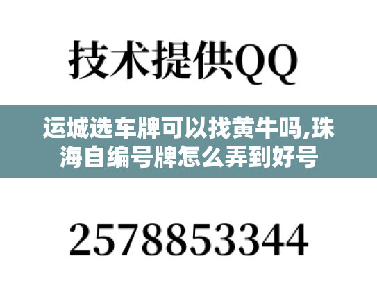 运城选车牌可以找黄牛吗,珠海自编号牌怎么弄到好号