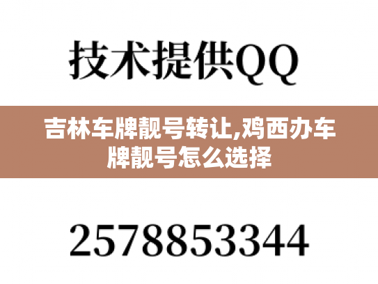 吉林车牌靓号转让,鸡西办车牌靓号怎么选择