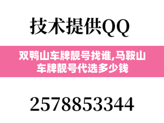 双鸭山车牌靓号找谁,马鞍山车牌靓号代选多少钱