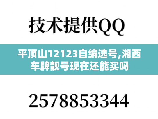 平顶山12123自编选号,湘西车牌靓号现在还能买吗